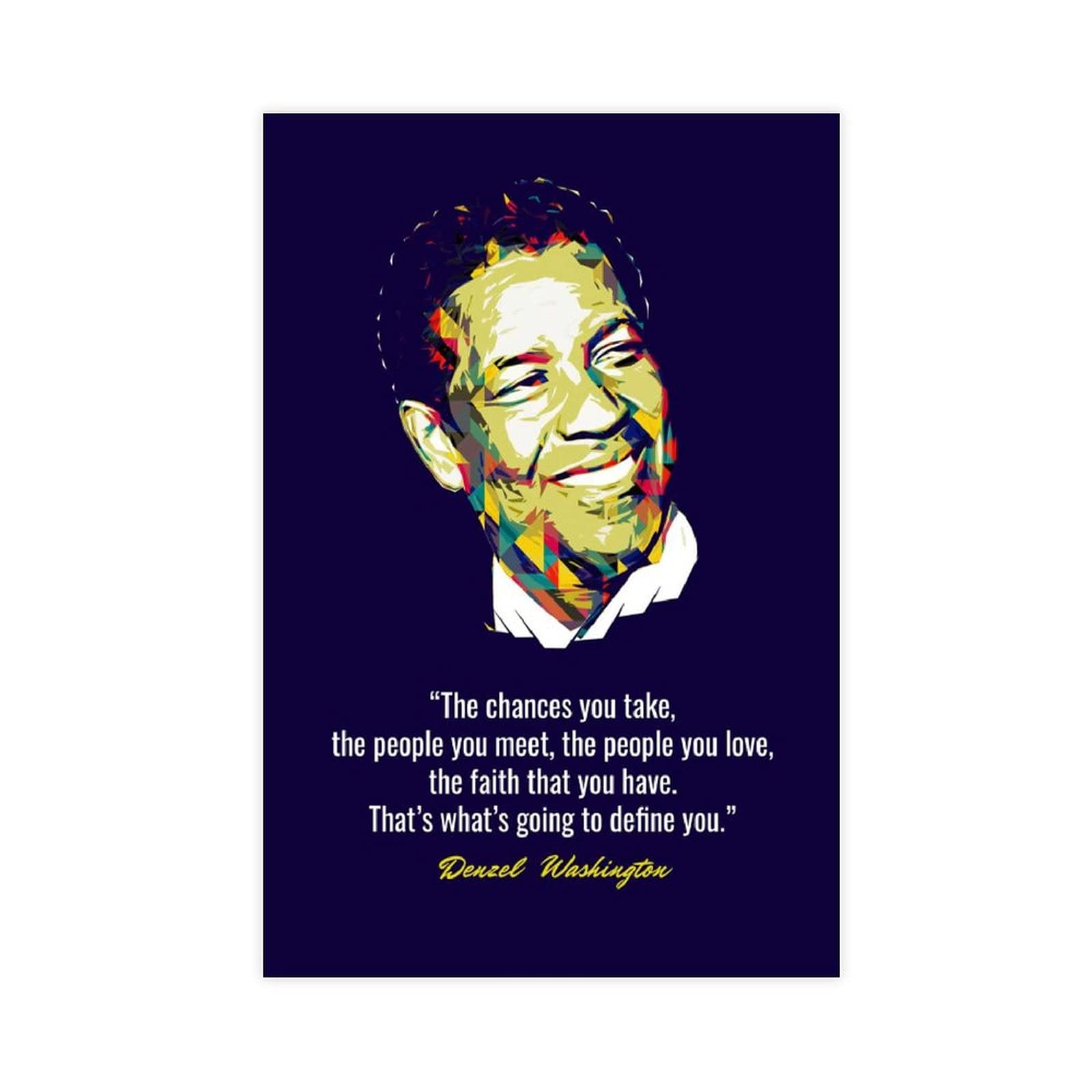 Yingxi Denzel Washington Movie Motivational Quote Poster Canvas Wall Bedroom Decor Picture Sports Landscape Offices Room Decor Gift Unframe:12×18Inch(30×45Cm)