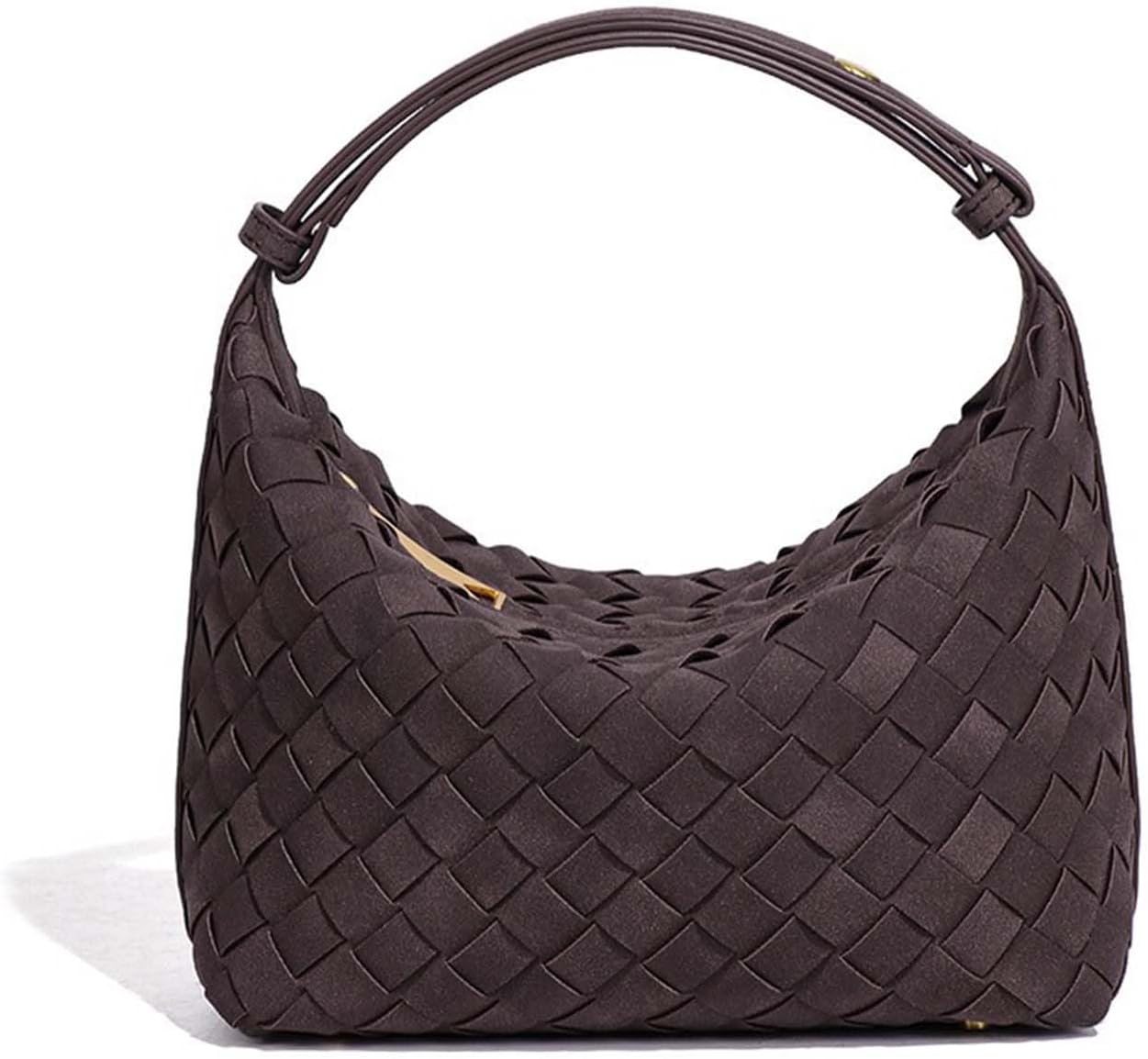AWUXINE Woven Purse for Women Suede Leather Shoulder Bag Vegan Tote Bags Suede Hobo Top-Handle Handbag