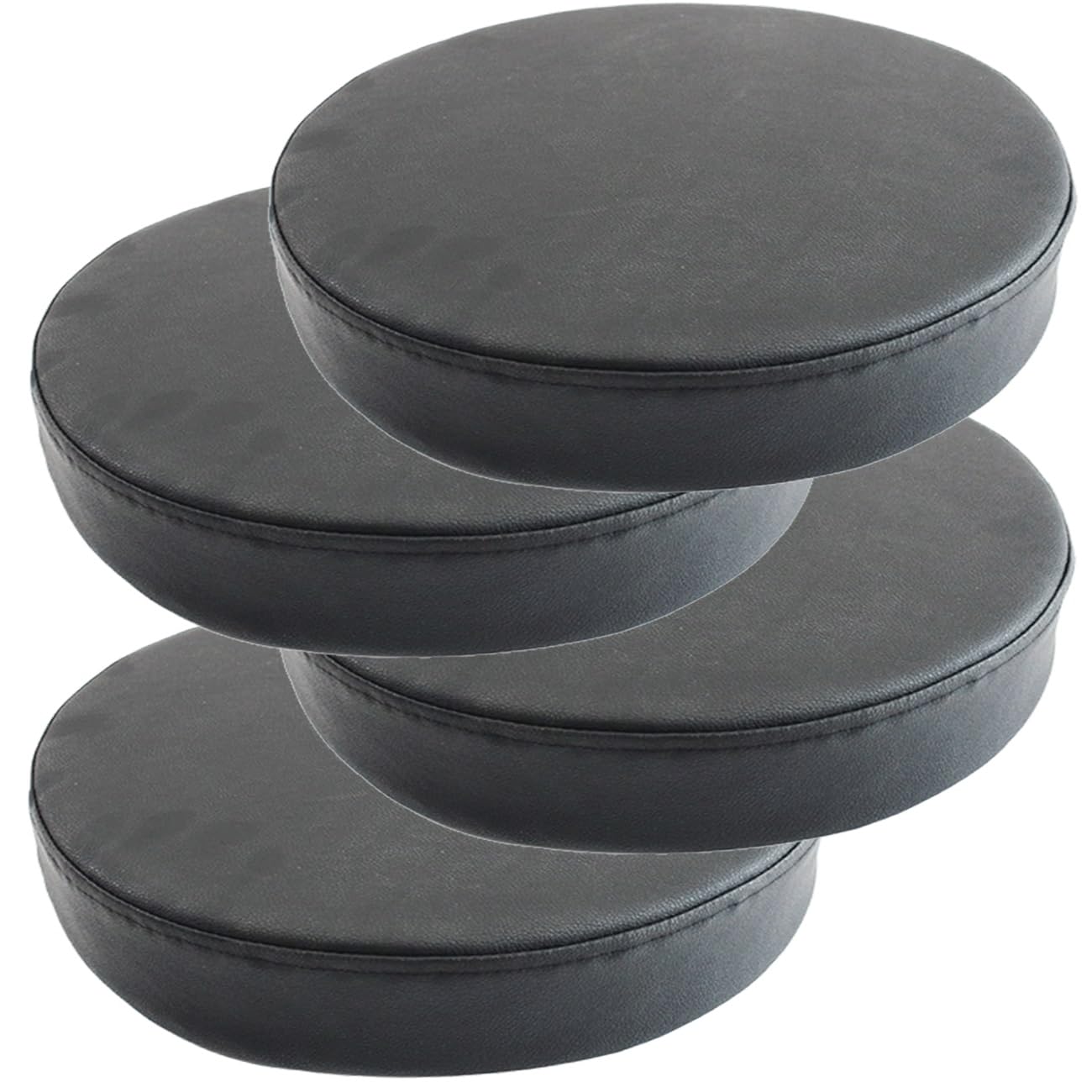 SDNAM Patio Waterproof Chair Seat Pad Comfortable Memory Foam Pad Round Outdoor Slip Chair Seat Cushion Thickened Leather Replacement Pad for Patio Furniture Home Garden(G17,4pcs 40X40X5cm)