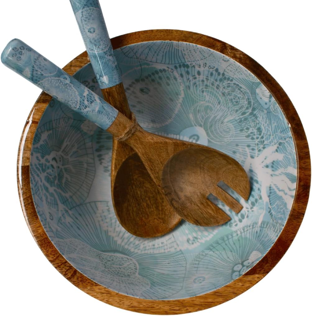 Wooden Serving Bowl with Tongs Decorative Mango Botswana Ubuy