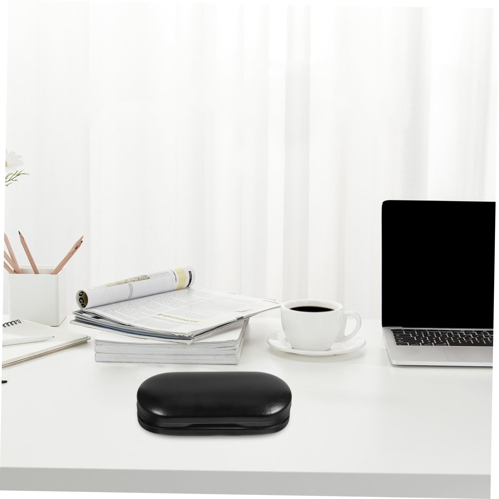 Caja de Lentes de Contacto Doble para Viaje, PU Negro Portátil | Organizador Compacto, Diseño para Guardar Lentillas, Material de Cuero Pu y Plástico, Ligero, para Bolso