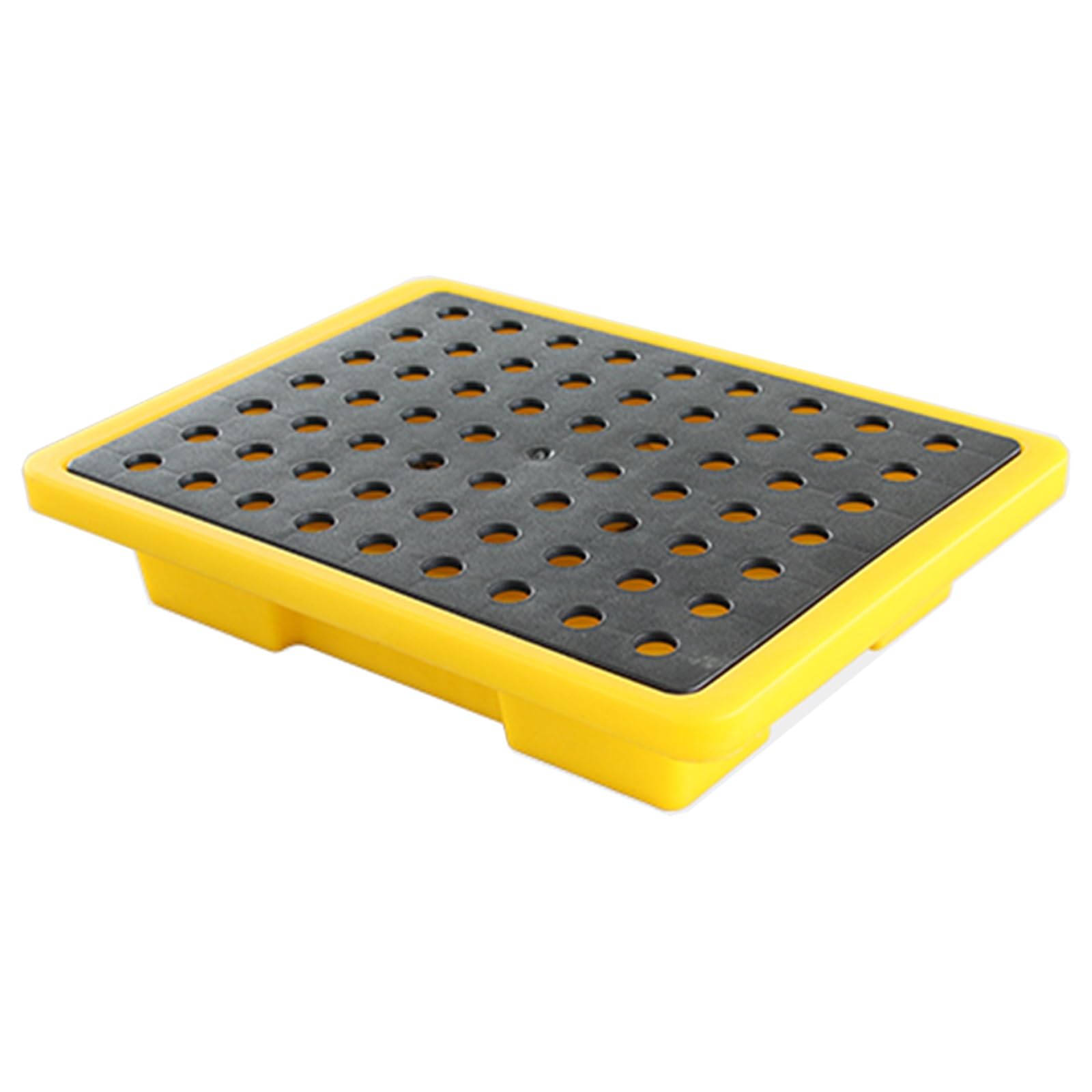 QUSYZD Oil Spill Containment Tray for 1 Drum - Low Profile Plastic Pallet with Drain, Ideal for Laboratories, Supermarkets, and Basements,49x35.5x9.5 cm(19.3x14x3.7 inch)