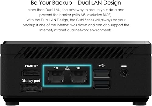 Miniatura 4 de MSI Cubi N ADL Mini PC, procesador Intel N100 (Beats Intel i3-10100), 16 GB de RAM, 512 GB SSD, Wi-Fi 5, compatible con pantalla dual 4K UHD, HDMI,