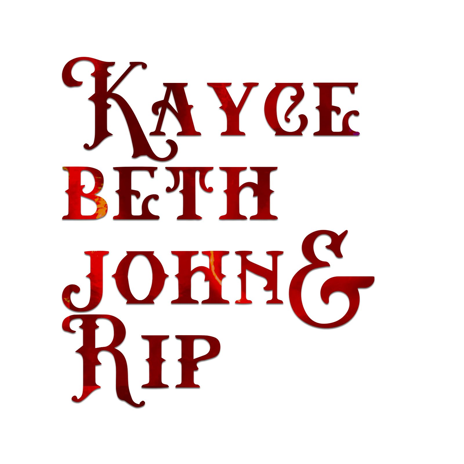 Kayce John Beth And Rip Vinyl Decal - 5x5.5 Inch White Car Laptop Sticker | Yellowstone Inspired
