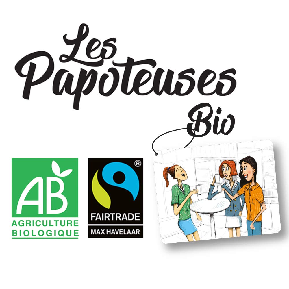 Les Papoteuses | Té blanco bio puro | 72 bolsitas | Certificado ecologico y comercio justo | Lote de 3 cajas de te e infusiones de 24 bolsas | Hojas de tea, idea regalo