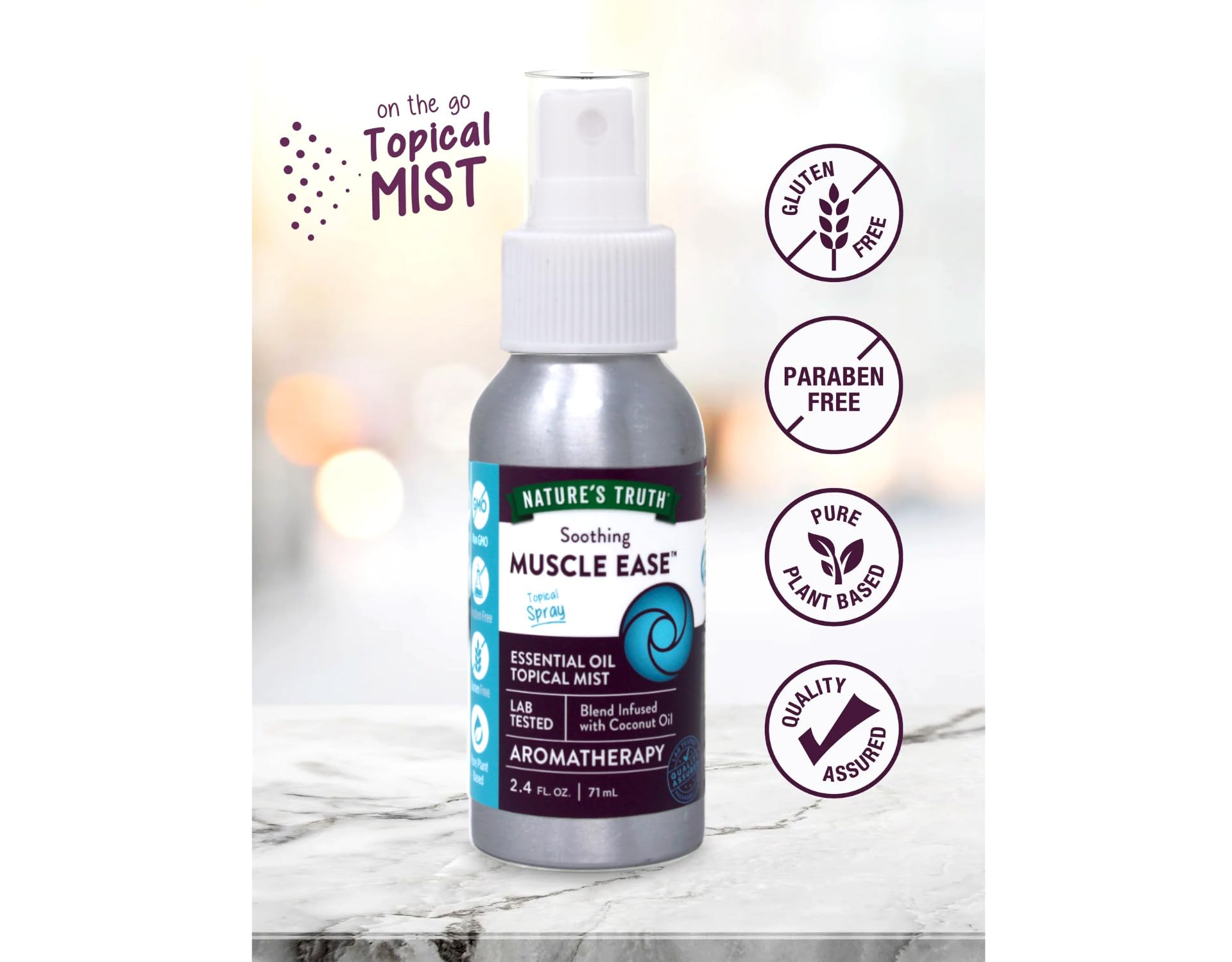 Nature's Truth Soothing Muscle Ease Mist Spray,2.4 Ounce : Amazon