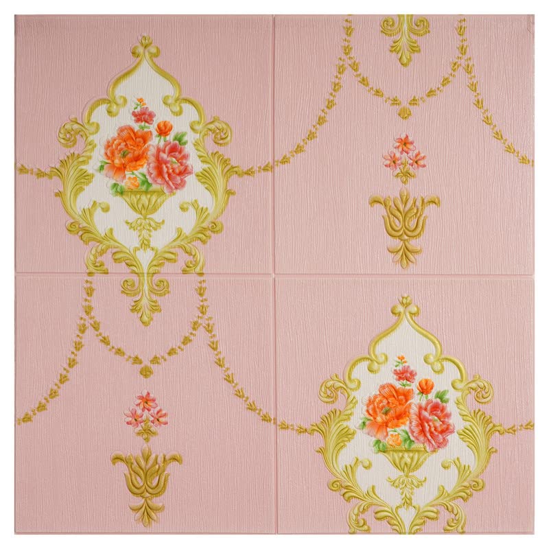STL Self Adhesive Damask Print PE Foam 3D Wall Stickers/DIY Wallpaper Ideal for Home, Hotel, Living Room, Bedroom and Cafe Wall Décor - 70CM x 70CM (Damask Pink, Pack of 3) (B0D6YL5FWX) Amazon Price History, Amazon Price Tracker