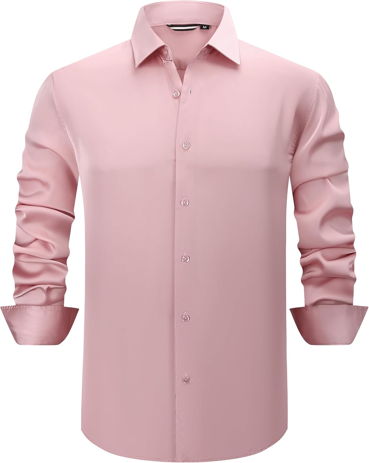 Alex Vando Mens Luxury Satin Dress Shirt Silk Shiny Sateen Party Shirt image 2