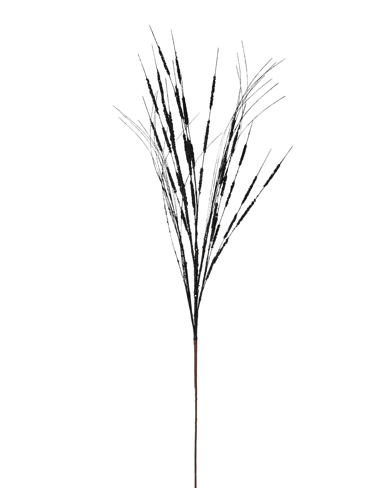 Black Glitter Wispy Christmas Spray – 100 cm Decorative Stem for Wreaths & Garlands