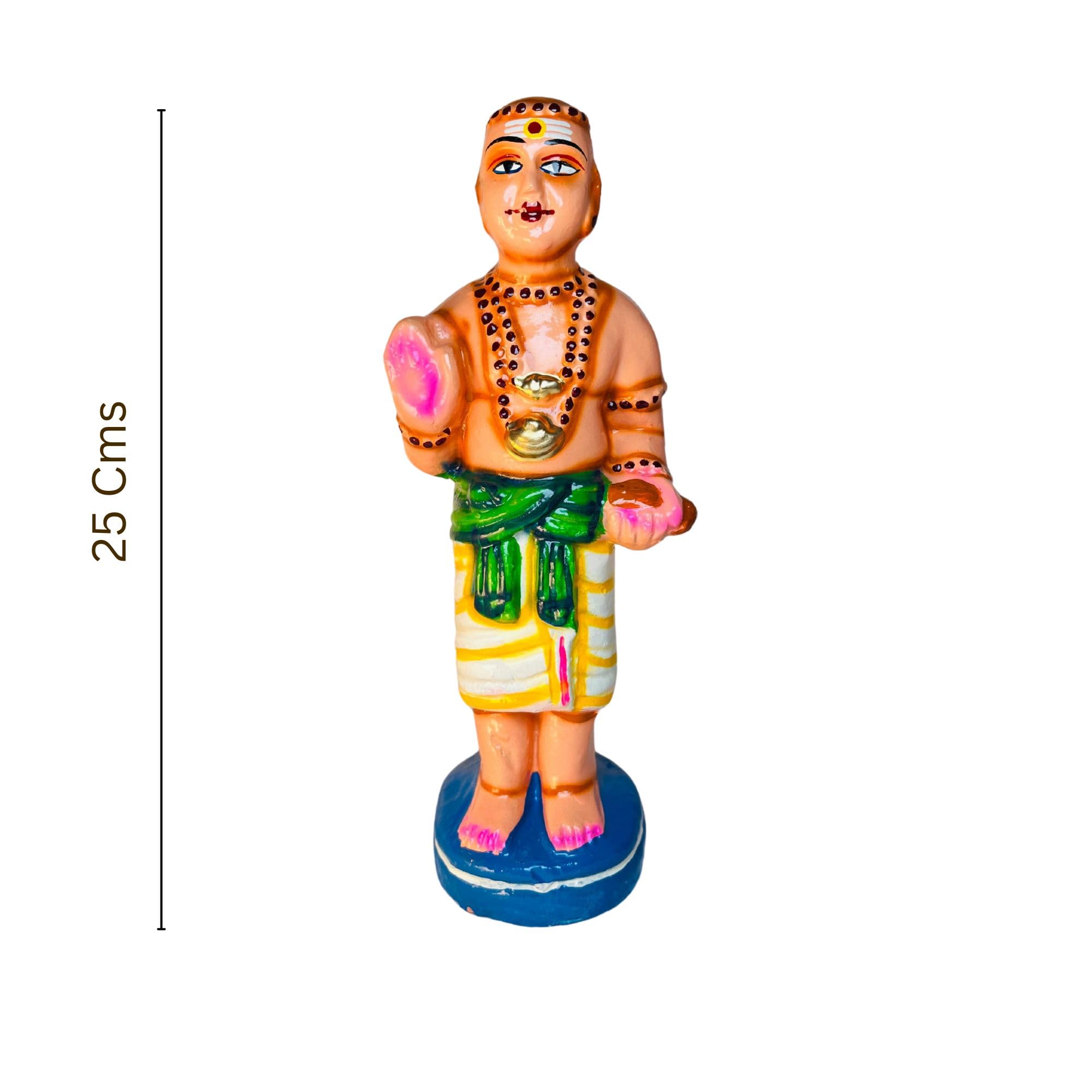 GP Decors Nalvar Saints Golu Doll Set – 10 Inch Clay Doll Appar, Sundarar, Manickavasagar & Sambandar Idols | Handcrafted Paper Mache Bommai for Navarathri Kolu Decor | Shaivite Saints Display Set - Image 2 thumbnail