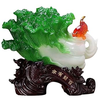 白菜の形の置物 Amazon.co.jp: 置物 翡翠風 美しい 白菜 中国 聚宝来財 財運