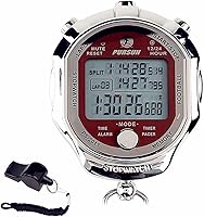 Vista 7 de Cronómetro, Cronómetro Digital con Cronometraje de 0.01 segundos y 0.001 segundos, Memoria de Metal para 10/100/400 Vueltas, Reloj Despertador