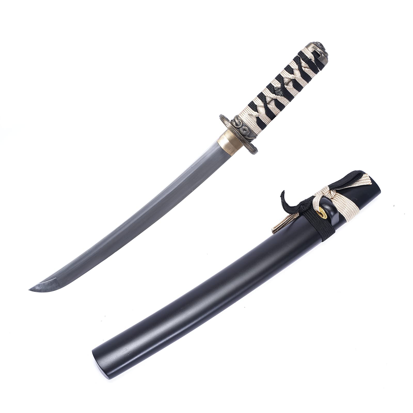 Siwode Handmade Sharp Sword,Zinc Alloy Tsuba, Japanese Ninja Samurai Tanto Short Katana (High Carbon Steel 1060) 20-Inch