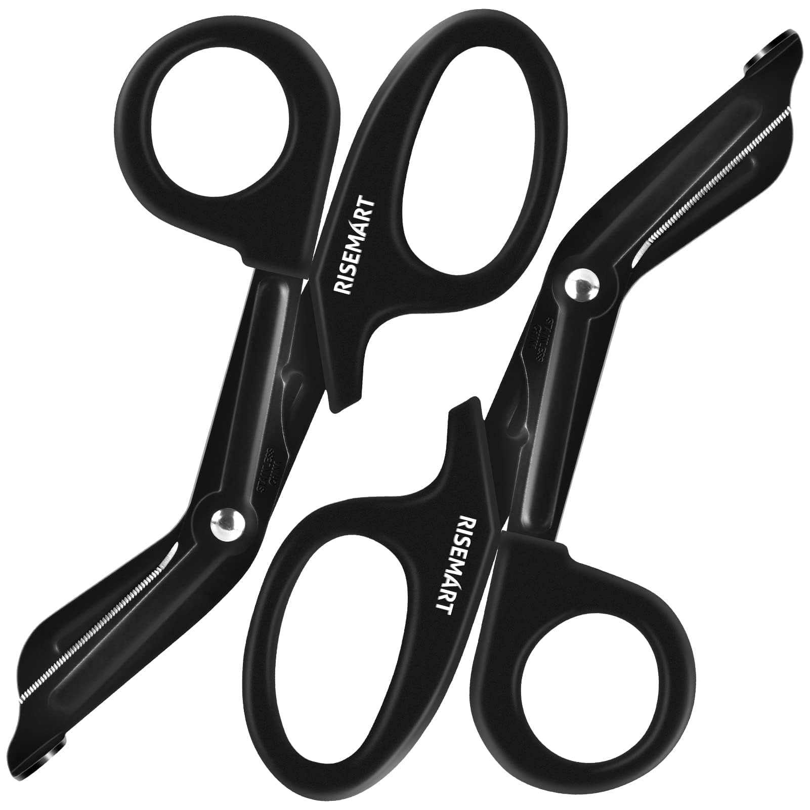 Trauma Shears - RISEMART Bandage Scissors for Nurses, 7.5" Fluoride Coated Non-stick Blades Stainless Steel Nursing Scissors for Doctor, Nurses, Nursing Students, EMS, EMT