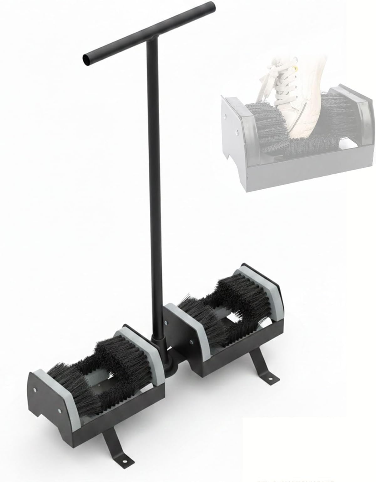 Metal Shoe Scraper Brush with Sturdy Handle, Heavy Duty Boot Cleaner for Outdoor Entrance, Bolt Down Mud Scrubber for Garden and Farmhouse, Efficient Foot Cleaning Tool