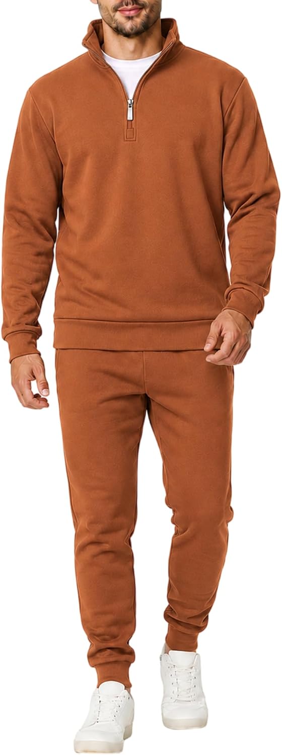 Men's Tracksuit 2 Piece Quarter Zip Sweatsuit Set