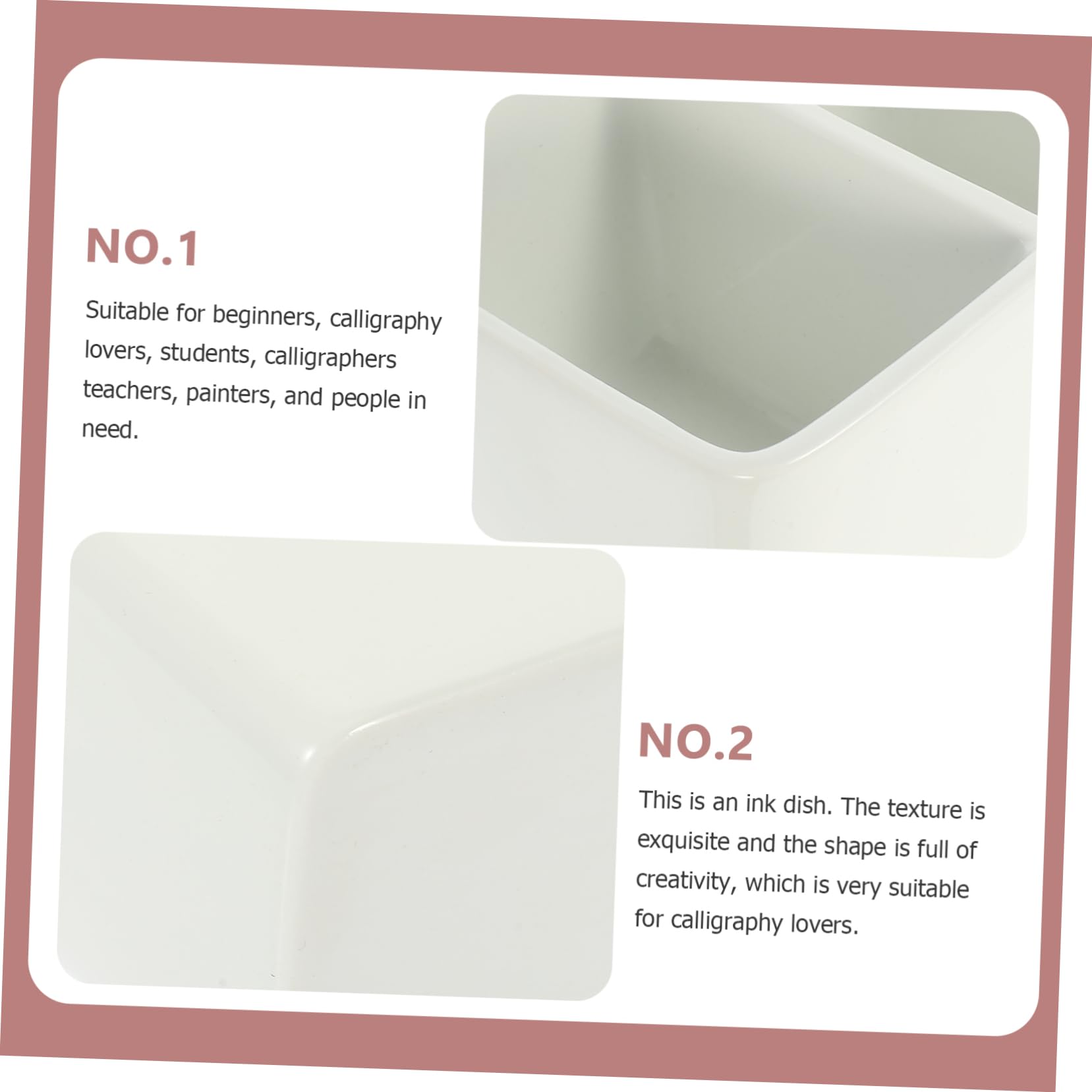 Operitacx arandela de Cepillo de cerámica Cepillo de Pintura para niños Bandeja de Pintura de caligrafía Pinceles Pintar tintero Plato de Tinta de caligrafía Porcelana Blanca Suite