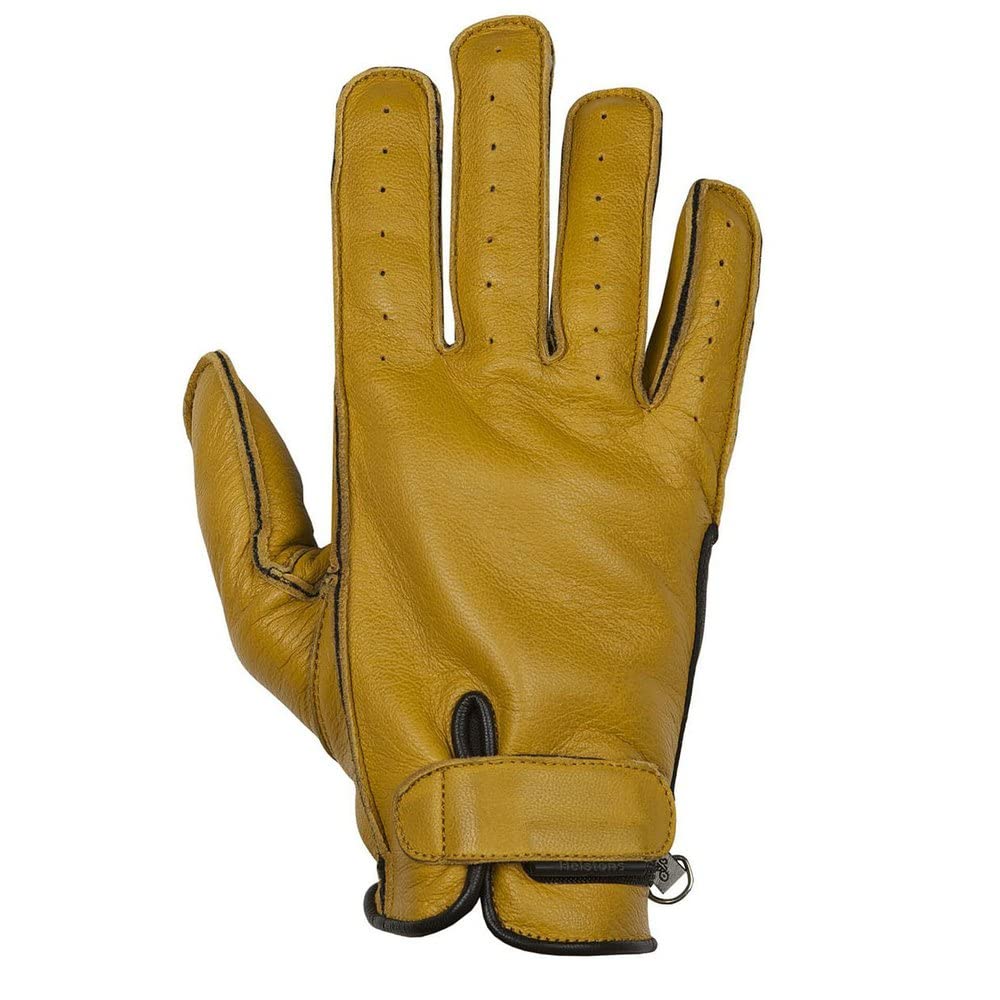 Helstons Guantes de Moto Hiro Ete Piel Soft Gold-Negro, Dorado, T9