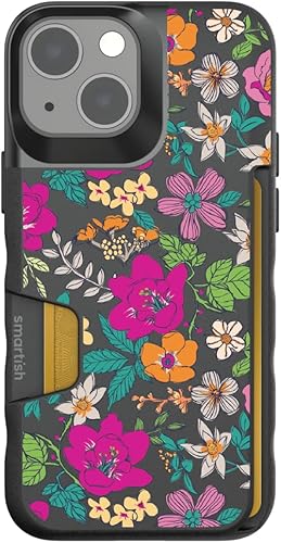 Smartish - It's a Jungle - Funda tipo cartera para iPhone 13 Mini - Wallet Slayer Vol 1 delgado + protector tarjetero - Compatible con iPhone 13 Mini