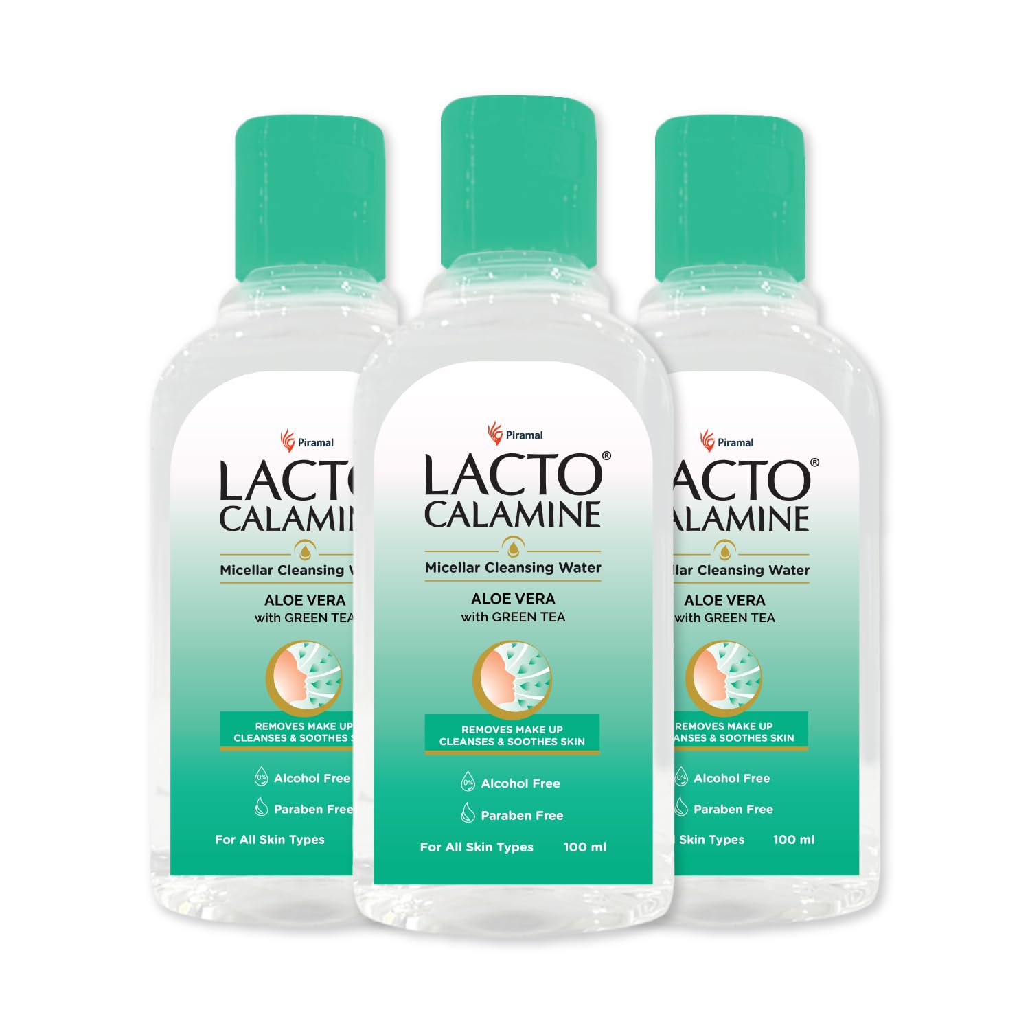 Lacto Calamine Micellar Water Make Up Remover Liquid | 100ml each - Pack of 3 | Aloe Vera, Green Tea & Niacinamide |Cleansing Water For Face That Removes Make-Up, Excess Oil & Impurities |Alcohol Free-image-24