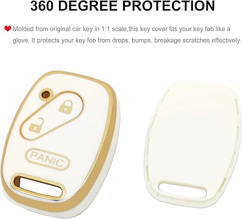 Miniatura 8 de Funda para llavero Honda con llavero de TPU suave para llave de automóvil, compatible con Honda AccordCivicCR-VFitOdysseyPilotRidgelineCR-Z (negro),