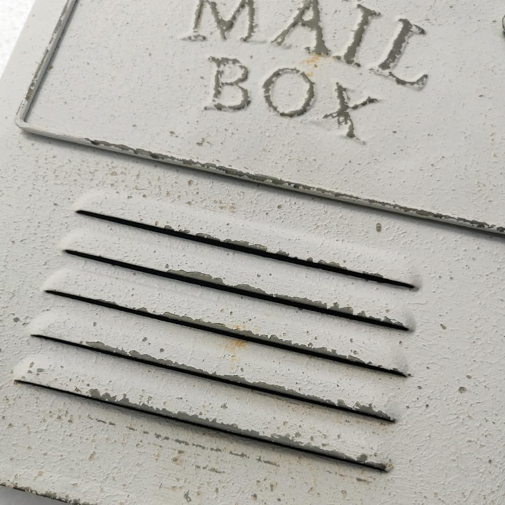 Shabby Chic Wall Mount Mailboxes,Waterproof Metal Vintage Decorative Cast Iron Letter Box for Home Office Indoor Outdoor Entryway Gate Decoration