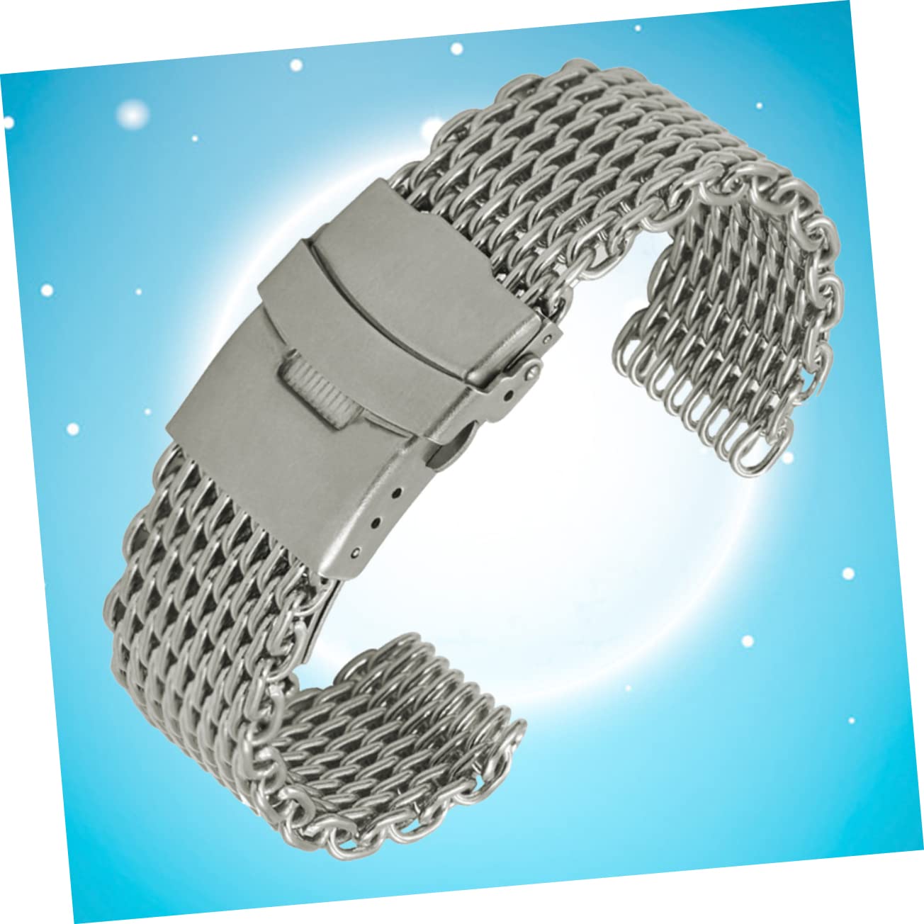 COLLBATH Lot De 2 Bracelets De Montre Élégants En Maille De Requin 20 Mm En Acier Inoxydable Confortables Pour Une Utilisation Quotidienne Et Nocturne