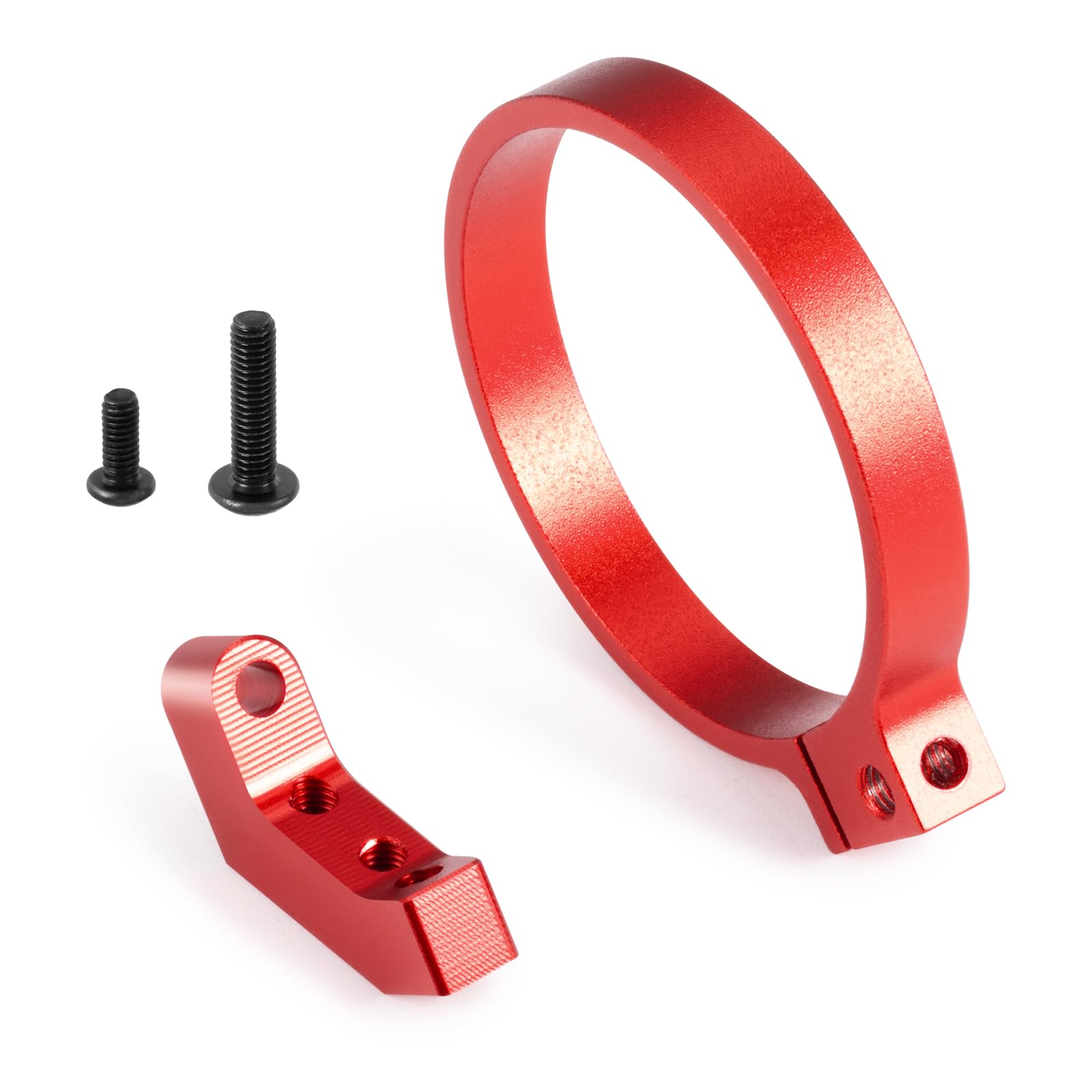 RCHUBAM Angled Lightweight Clamp-On Fan Mount 1PCS Aluminum RC Fan Adapter for Brushless RC Motor 540 Compatible with Sakura D4 1/10 RC Trucks Buggies RC Drift Racing Car Upgrades (Red)