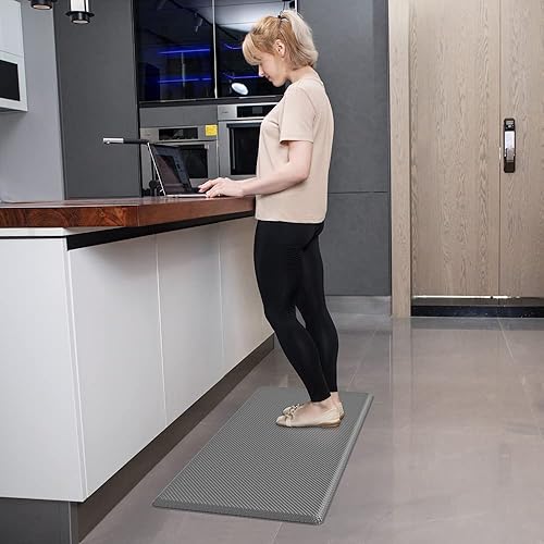 Miniatura 9 de DEXI Anti Fatigue Kitchen Mat, 34 Inch Thick, Stain Resistant, Padded Cushioned Floor Comfort Mat for Home, Garage and Office Standing Desk,