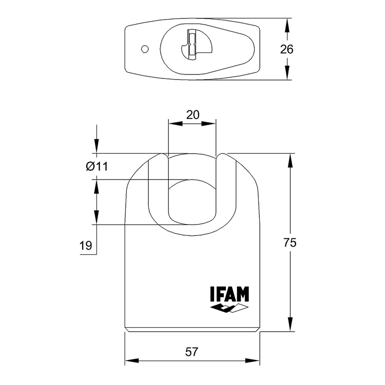 IFAM| Candado Hércules A| Diámetro 11mm| Acero Carbonitrurado| Antiganzúa| Alta Seguridad y Resistencia a la Intemperie| Uso en Exteriores| Máxima Protección