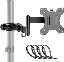 PUTORSEN Universal Black Steel Bracket, Full Motion TV Pole Mount Bracket Fits TVs or Monitors up to 32 Inches, Removable VESA 75mm and 100mm