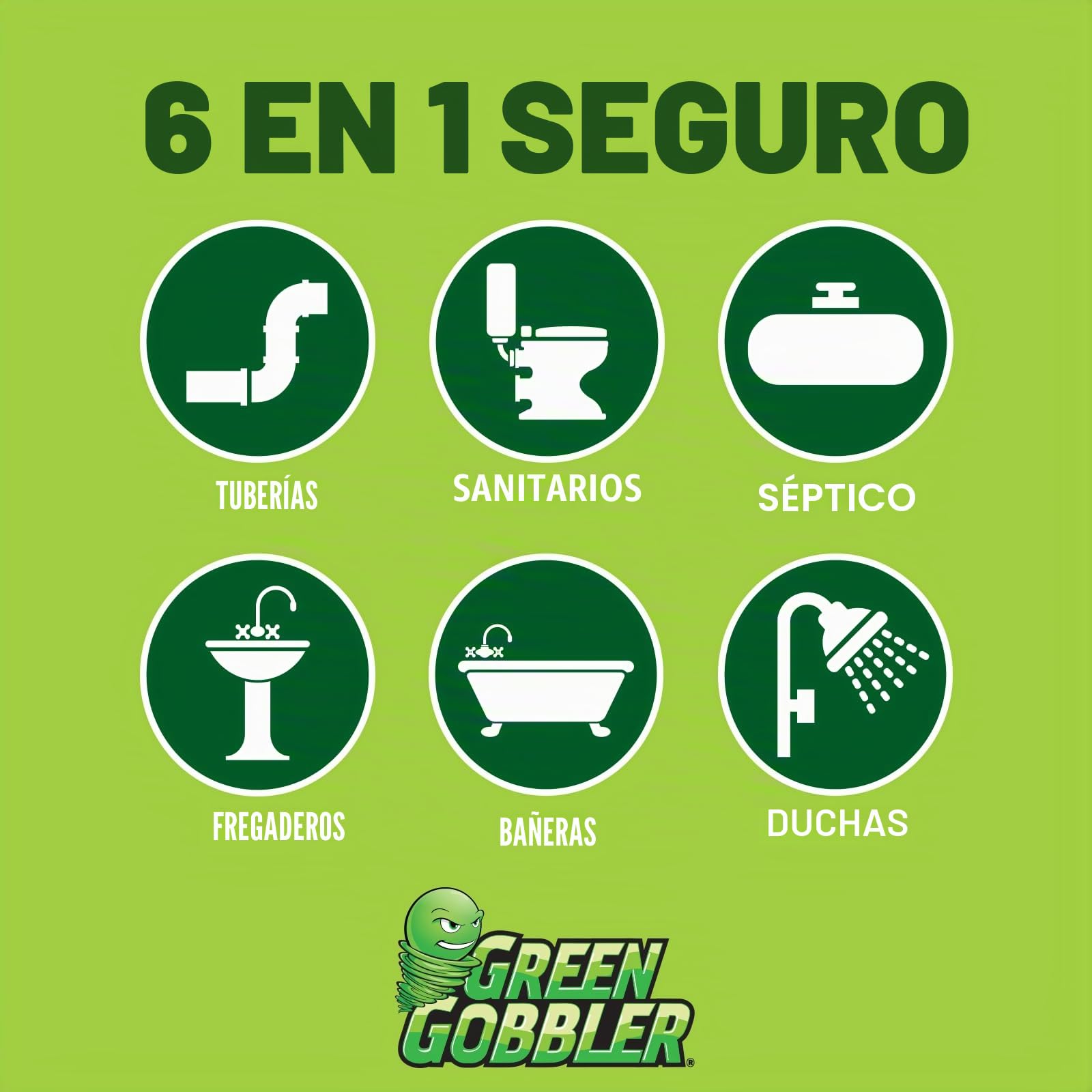 Green Gobbler GGDIS2CH32 Dissolve Líquido de Pelo y Grasa Clog Remover/limpiadores de desagües abrelatas/Drenaje (31 oz.) 32 oz Colorless
