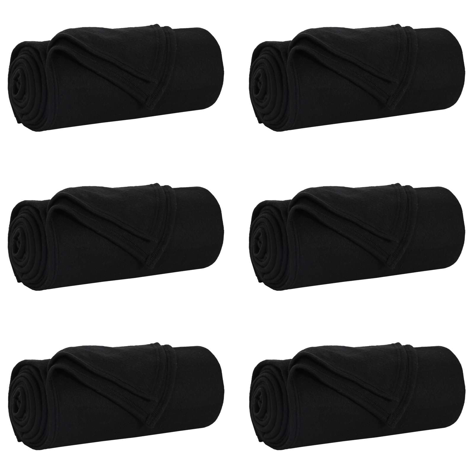 Manta Fleece 6 Piezas Negro 170x130cm