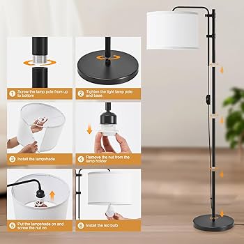 フロアスタンド Floor lamp lighting fixture GyroVu Floor Lamp for Living Room, Adjustable Height