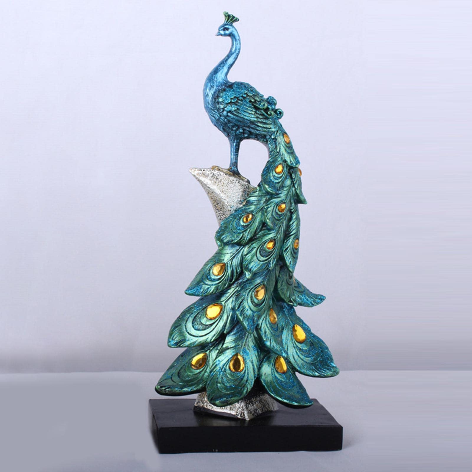 Estatua de Decorativa de Resina Animales Figuras Ornamento Moderno para Mesa Escritorio Adecuada para Sala de Estar Oficina Gabinete y, Azul L, Individual