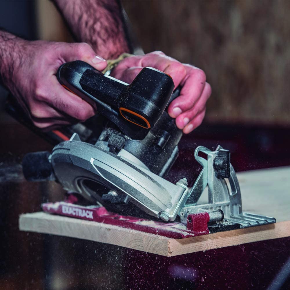 WORX WX530.9 Akku-Handkreissäge – Profi Kreissäge mit Absaug-Adapter – Ideal auch für Schnitte auf Gehrung – 165 mm - PowerShare kompatibel – Wird ohne Akku & Ladegerät geliefert