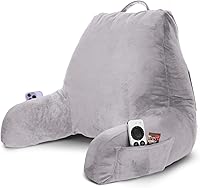 Vista 23 de Nestl - Almohada de lectura con espuma viscoelástica triturada, diseñada para sentarse en la cama y el sofá, con soporte ajustable para la espalda