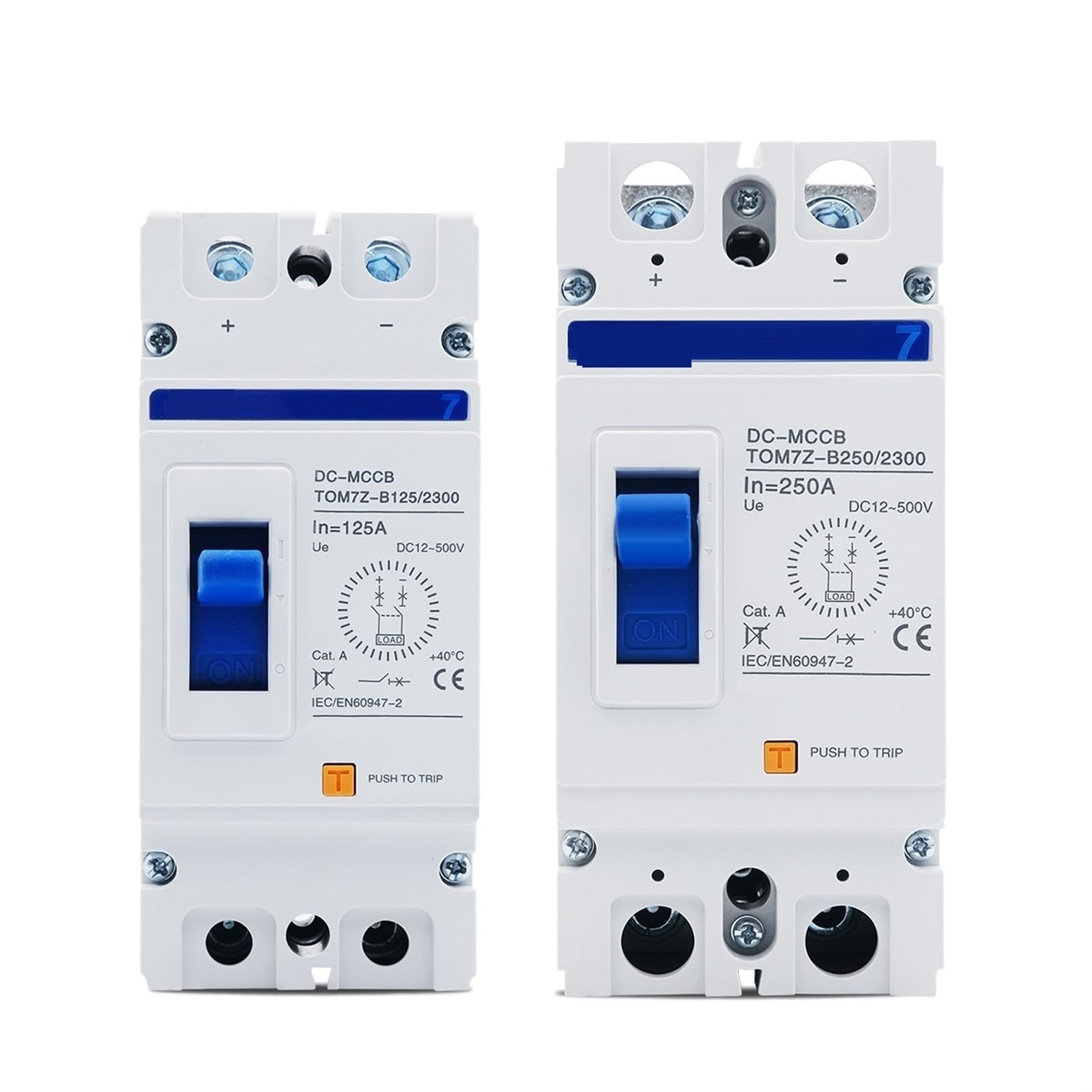 Disjoncteur Solaire photovoltaïque 500V CC 125A Courbe B boîtier moulé 2P