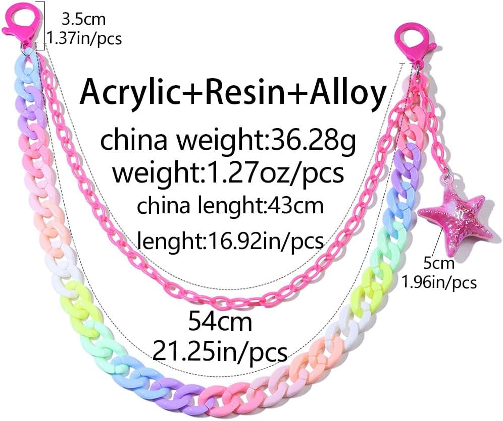 Gothic Pants Chains for Women Men Punk Star Moon Heart Starfish Wallet Chains Hip Hop Rock Pocket Chain Fashion Layered Jeans Chain for Women