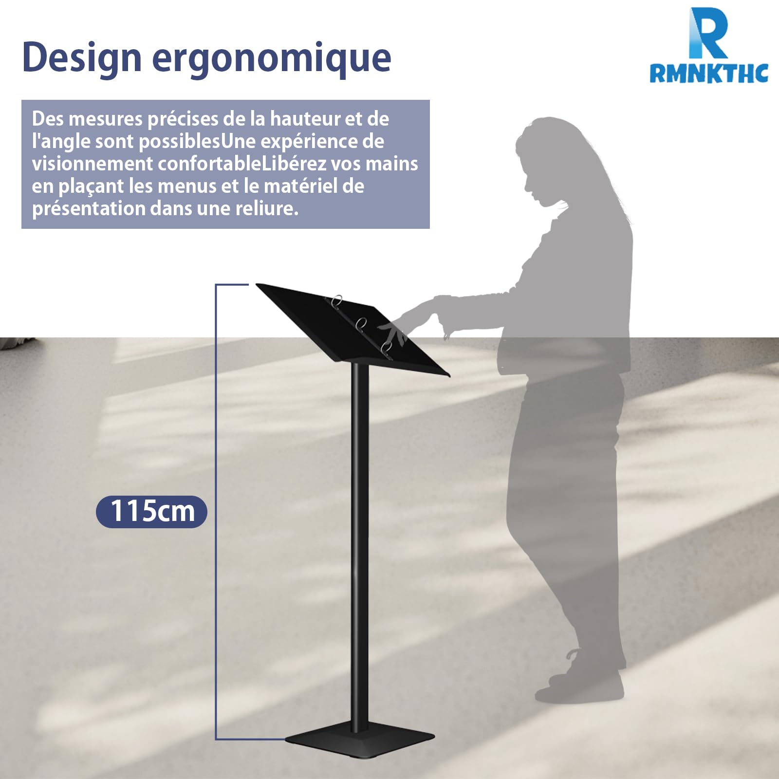 Présentoir pour menu d'extérieur en métal - Résistant aux intempéries - Avec kit d'outils - Support pour restaurant, café, boutique (Noir)