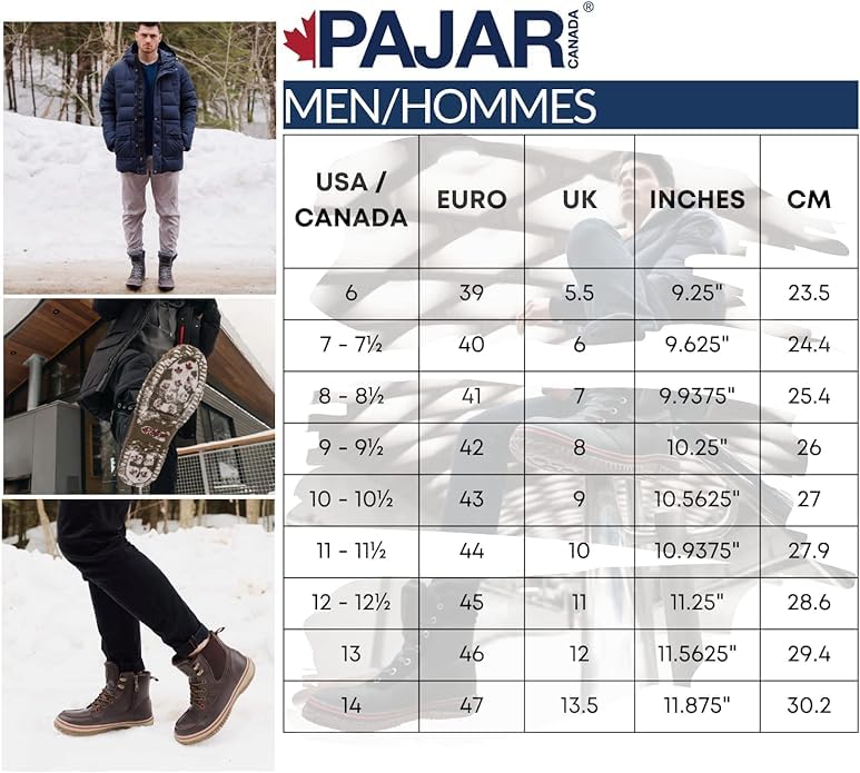 Image of PAJAR Men's Trooper 2.0 Nubuck Waterproof Lace-up Zip Winter Boots Snow