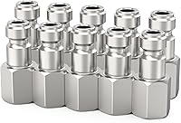 Vista 9 de ChillWaves Enchufe de aire estilo T automotriz, enchufes neumáticos macho NPT de 1/2 pulgada, accesorios para compresores de aire (paquete de 5)