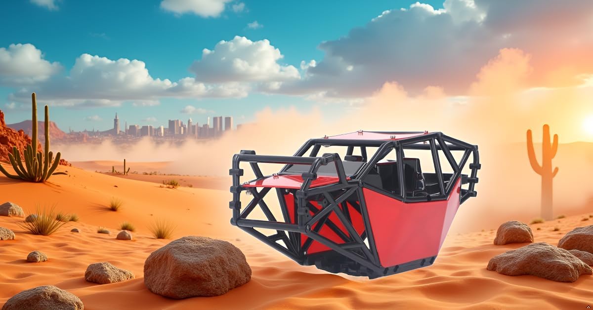 Alomejor RC Car Roll Cage for SCX10 SCX10 II, Plastic Climbing Car Cage with Wide Compatibility - Red