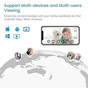 Indoor Smart Home Security Camera with Starlight, 1080p HD Pet Camera with Phone App,2.4GHz with Night Vision,Baby Monitor with Motion Detection,Auto Tracking, SD Card &Cloud Storage, Works with Alexa