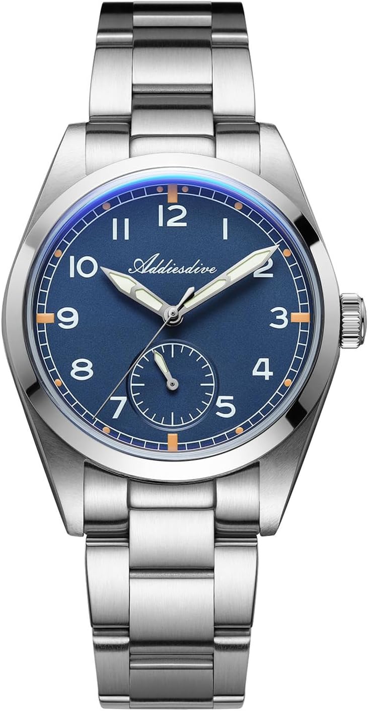 ADDIESDIVE 36 MM Watches for Men 24 Hour Subdial 100M Waterproof Stainless Steel Luminous Analog Quartz Watch