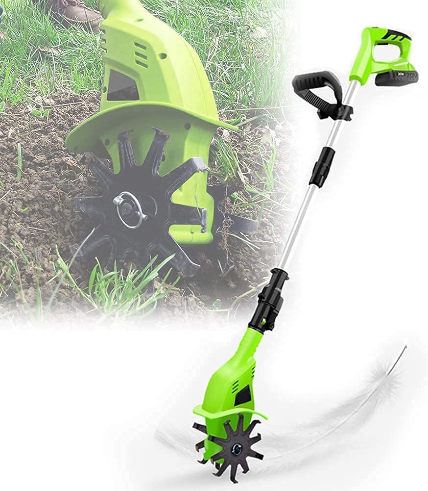 Tiller rotatorio Recargable 97-127Cm Mango Ajustable Tiller rotatorio Hoe Soil Miller Herramientas Tiller portátil for parcelas de Vegetales de jardín.
