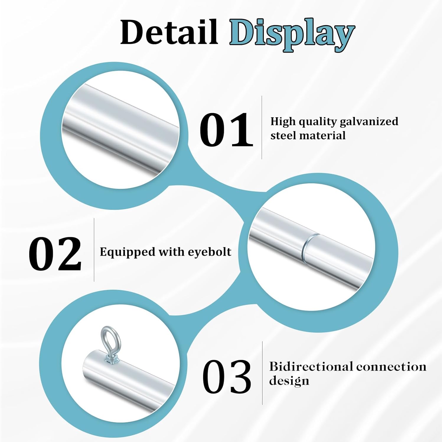 6 Pcs 2 Way Joiner Pipe Connector 3/4" Canopy Fittings with Eyebolts for 3/4" EMT Pipe with Outer Diameter of 15/16", for Canopy Construction Tube Extension, Galvanized Steel