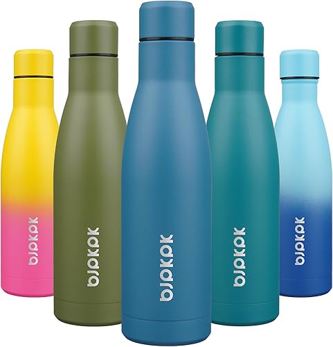 Miniatura 53 de BJPKPK Botellas de agua aisladas de 17 onzas, botellas de agua deportivas de acero inoxidable que mantienen el frío y el calor para viajes, aptas