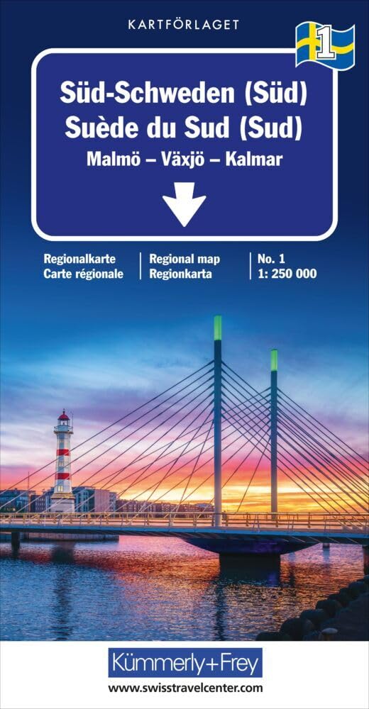 1 South-Sweden (South) Road Map (Regional maps - Sweden)