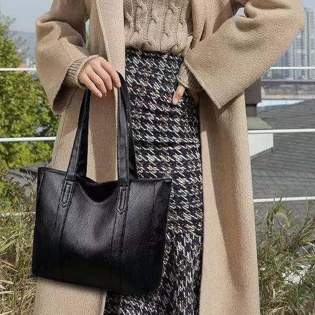 Image of Crossbody Bag for Women, Black Tone Shoulder Handbag for Women, Grain Texture with Inner Padded Pocket Handbag